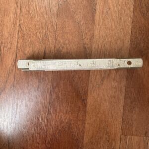 Antique Vintage The Lufkin Rule Co. No 1206 Metal Folding Ruler 72" Brass Joints